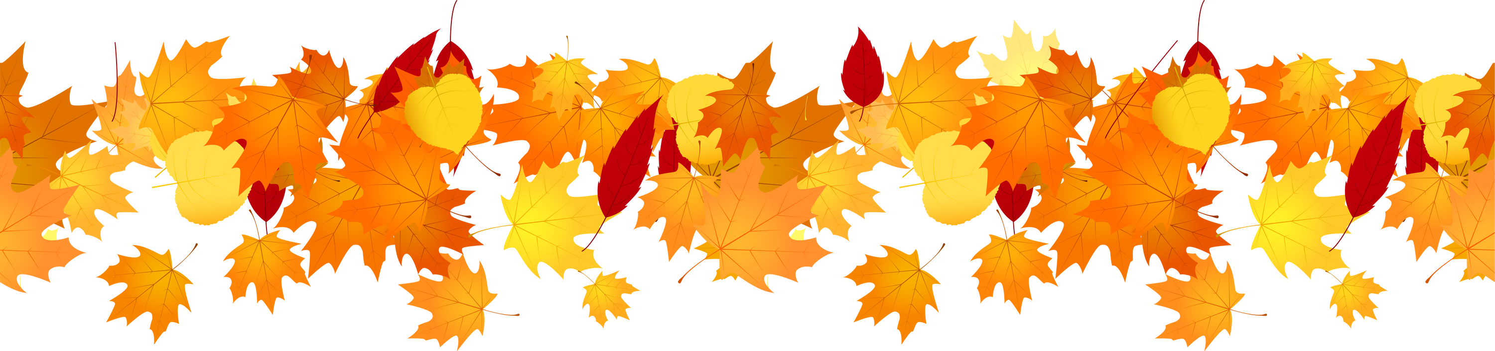 Autumn Seamless Banner of Fallen Leaves
